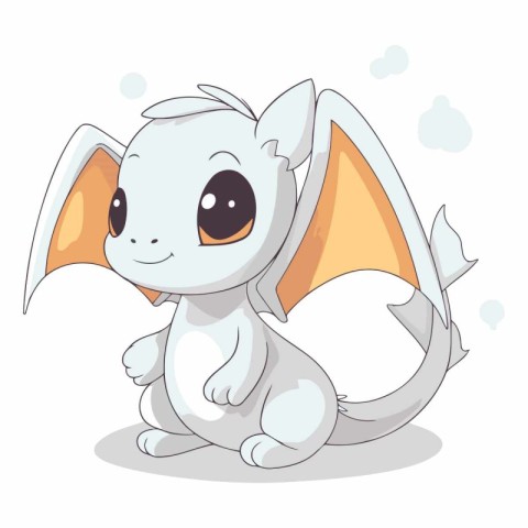 Cute cartoon dragon on a white background for your design