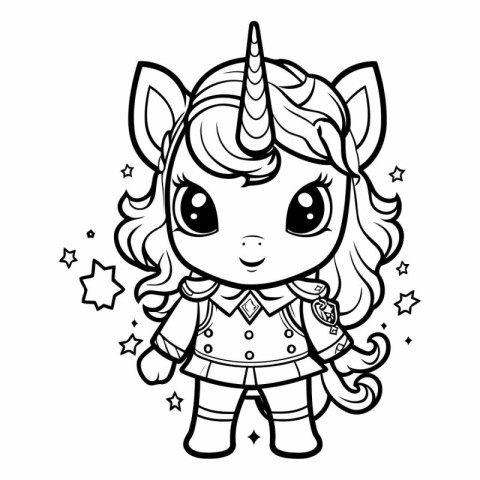 Coloring book for children: Cute unicorn.