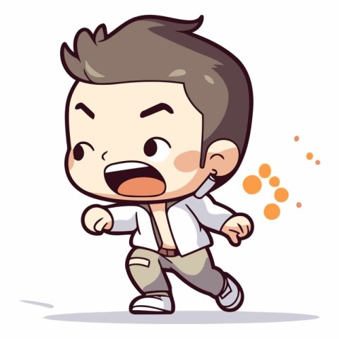 Angry Boy Walking - Cartoon Vector IllustrationÃ¯Â»Â¿