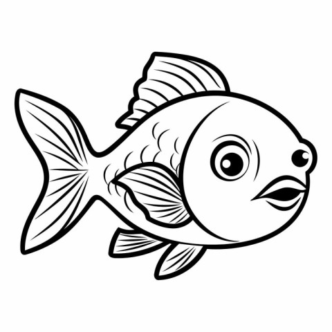 Cute fish icon. Cartoon illustration of cute fish vector icon fo