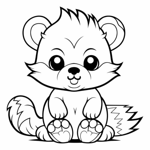 Mascot Illustration of a Cute Squirrel Animal Coloring Book