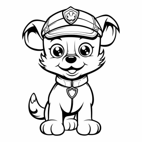 Cute Cartoon Dog Police Officer Mascot.