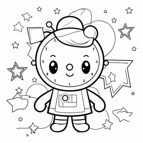 Cute astronaut cartoon design. Kawaii expression cute character