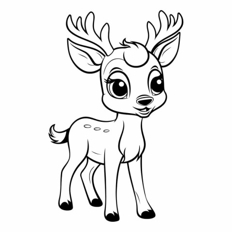 Coloring book for children: cute little deer.