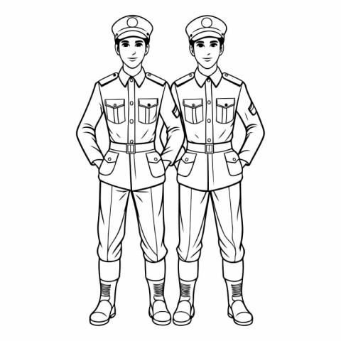 police officers couple avatars cartoon vector illustration graph