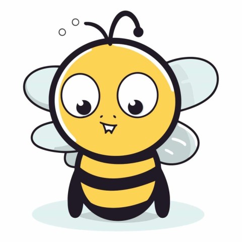 Cute cartoon bee isolated on a white background.