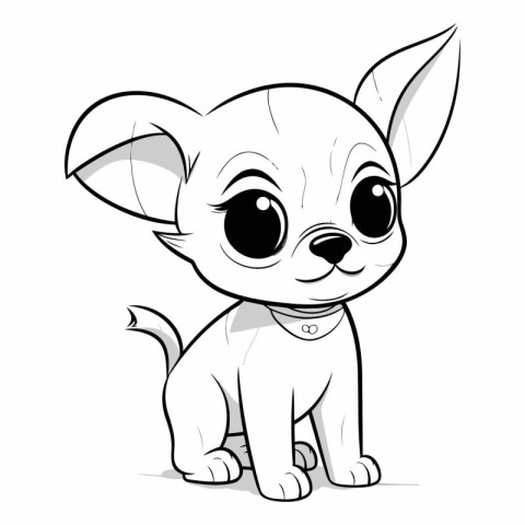 Cute Cartoon Chihuahua isolated on white background