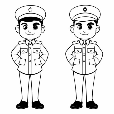 police officers avatars cartoon vector illustration graphic desi