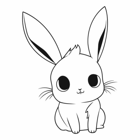 cute little rabbit on white background eps10