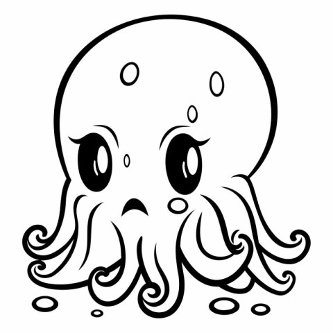 Illustration of a cartoon octopus on a white background - vector