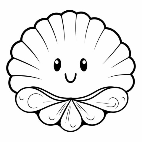 Illustration of a Cute Seashell Cartoon Mascot Character