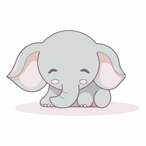 cute little elephant cartoon vector illustration graphic design