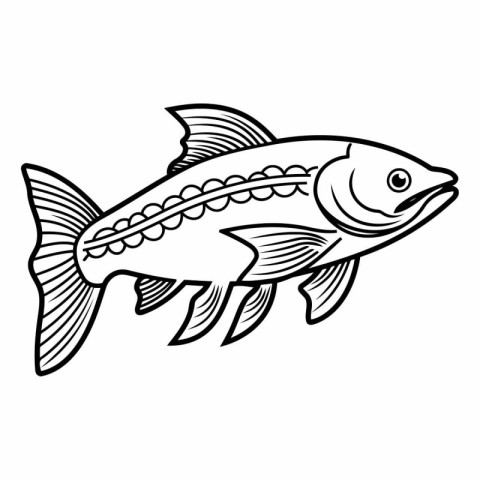 Fish icon. Outline illustration of fish vector icon for web desi