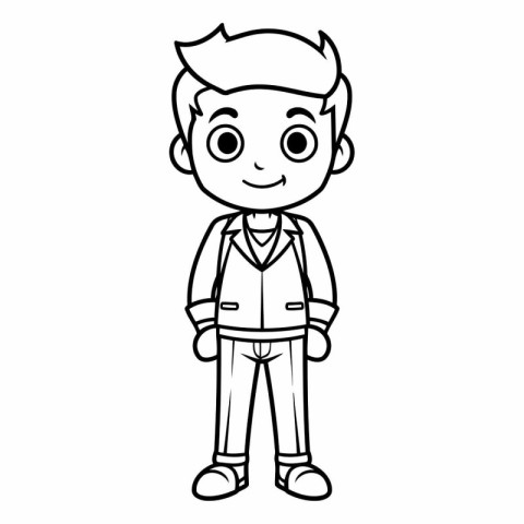 cute little boy with hairstyle and casual clothes vector illustr