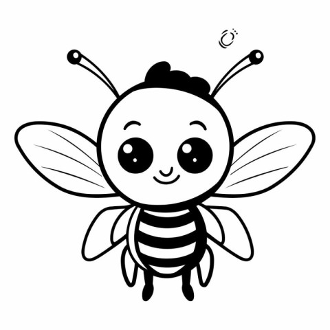 Cute cartoon bee isolated on a white background.