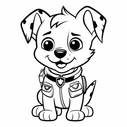 Cute Cartoon Puppy with Astronaut Costume.