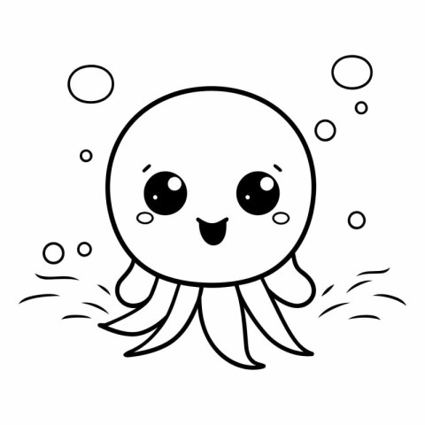 cute octopus animal kawaii character vector illustration designi