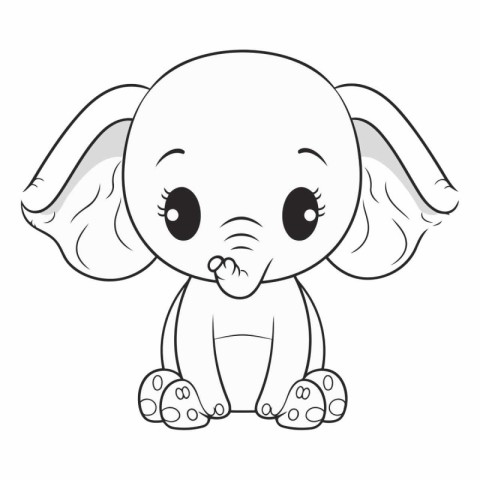 cute little elephant cartoon vector illustration graphic design