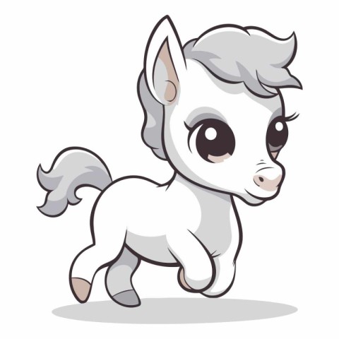 Cute little pony isolated on a white background.