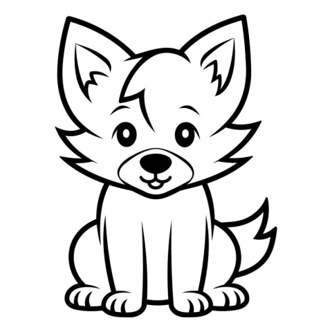 Cute cartoon dog isolated on a white background.