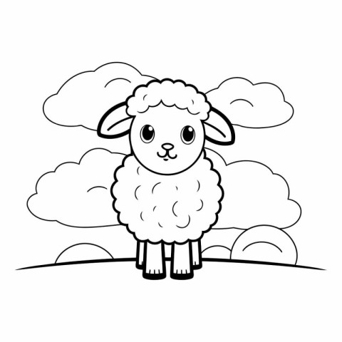 cute sheep animal cartoon vector illustration graphic design vec