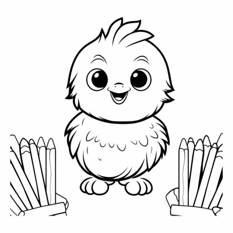 Black and White Cartoon Illustration of Cute Little Hedgehog Ani