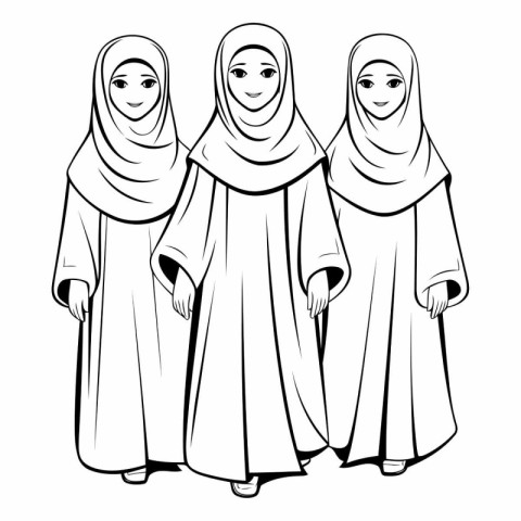 Muslim women in traditional clothes. Muslim women in traditional