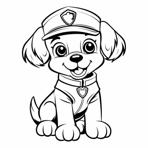 Puppy in a cap of a police officer