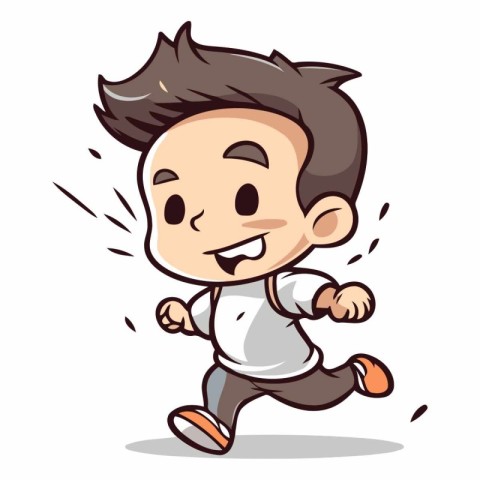 Running Boy - Cartoon Vector IllustrationÃ¯Â¿Â½Ã¯Â¿Â