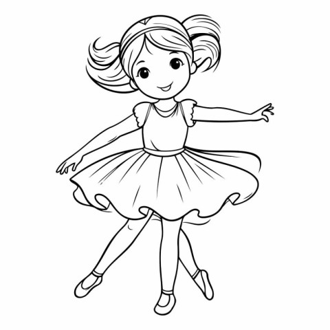 Cute little girl ballerina in a tutu.