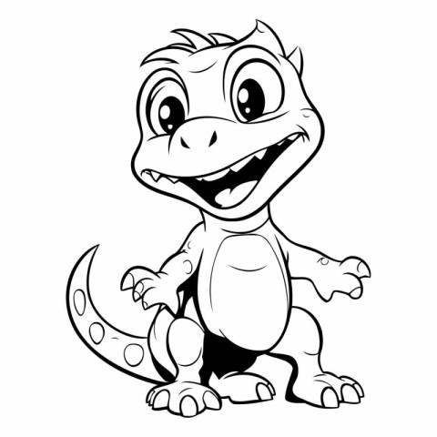 Vector illustration of Cute dinosaur isolated on white backgroun