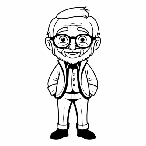 Grandfather Cartoon Mascot Character Vector Illustration. EPS10