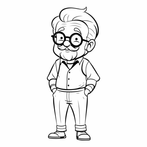 Grandfather Cartoon Mascot Character of Grandfather