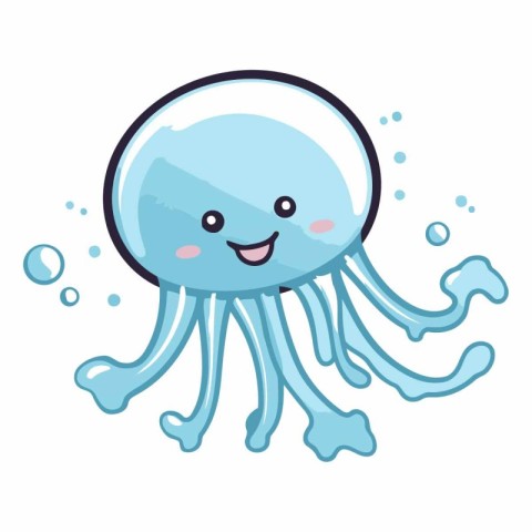 Cute cartoon jellyfish of a cute jellyfish.