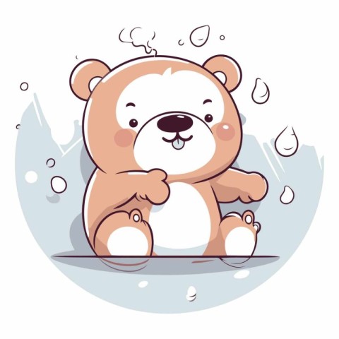 Cute teddy bear sitting in the rain.