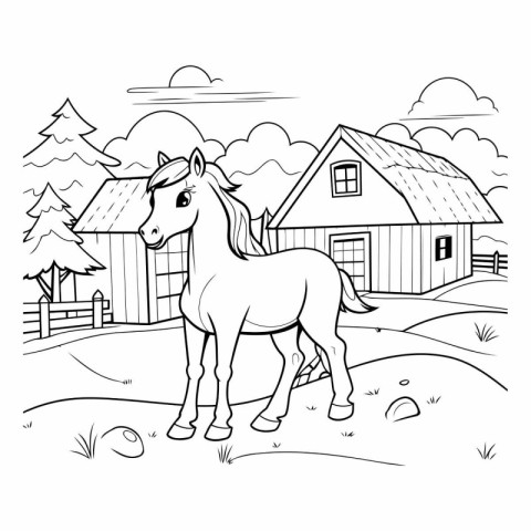 Horse cartoon design. Animal cute zoo life nature and fauna them