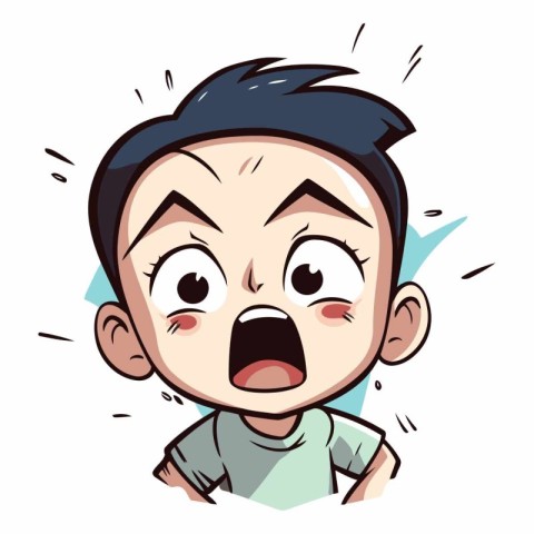 Illustration of a boy with a surprised expression on his face.