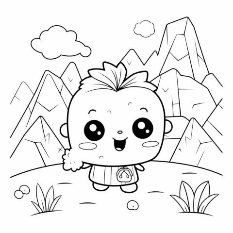 Coloring Page Outline Of a Cute Cartoon Hedgehog Character