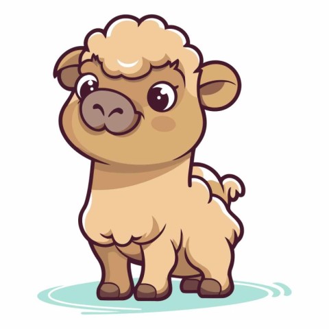 Cute cartoon sheep isolated on a white background.