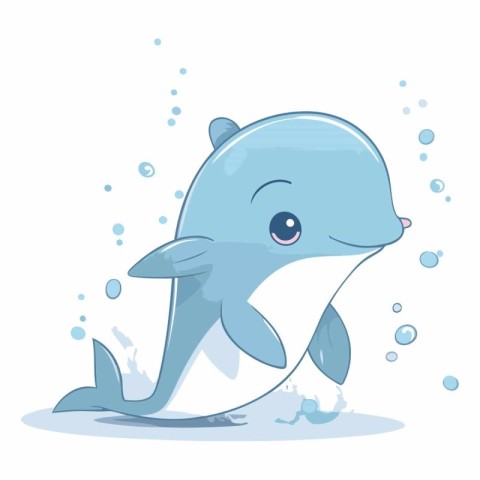 Cute cartoon dolphin of a cute cartoon dolphin.