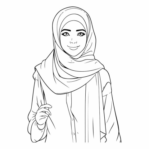 Portrait of a beautiful muslim woman in hijab