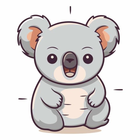 Cute cartoon koala character of a cute koala.