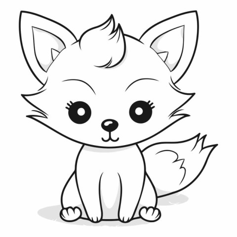 Cute cartoon fox isolated on a white background.