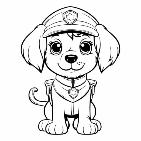 Puppy Police Dog Cartoon Mascot Character Illustration Design