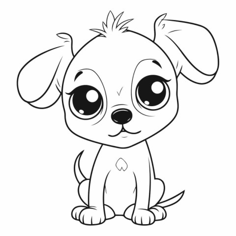 Cute cartoon dog for coloring book for children.