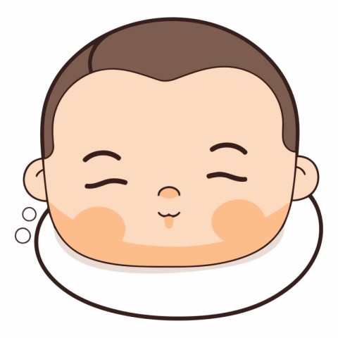 cute baby boy face cartoon vector illustration graphic design ve