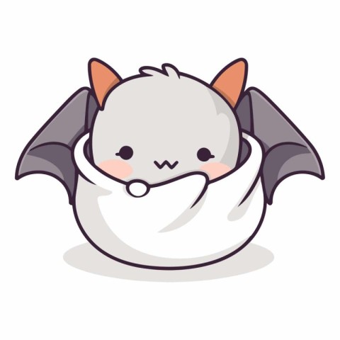 Cute cartoon bat of a cute little bat.