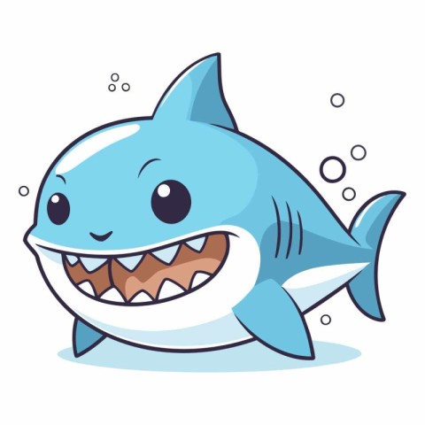 cute shark animal cartoon vector illustration graphic design in