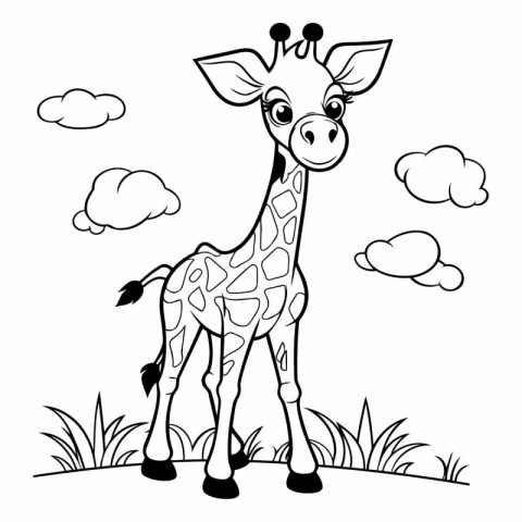 Giraffe cartoon design. Animal cute zoo life nature and fauna th