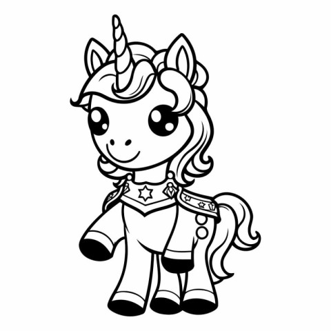 Unicorn. Fairytale character for coloring book